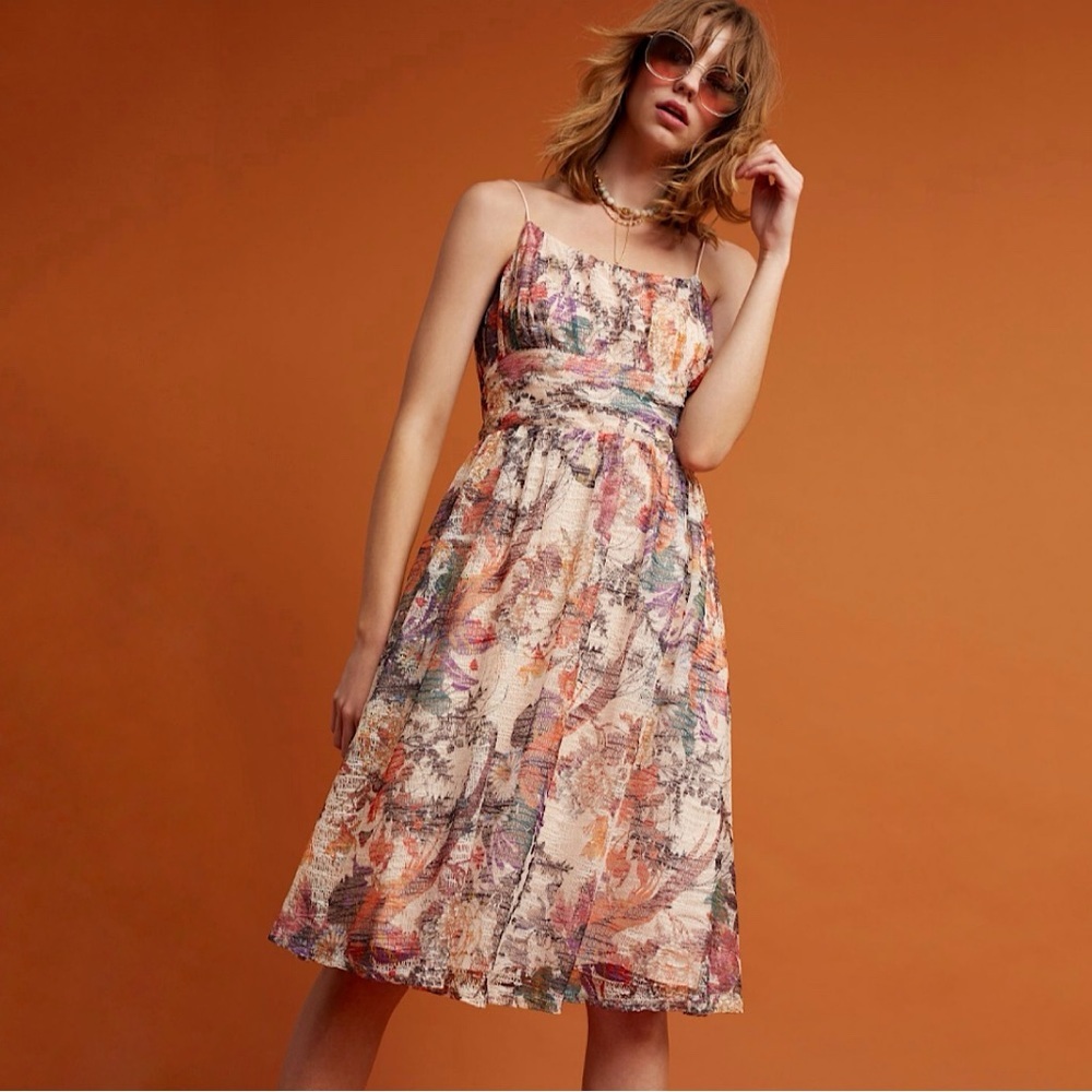 Anthropologie Maeve Mackenzie Multicolor Floral Dress 8